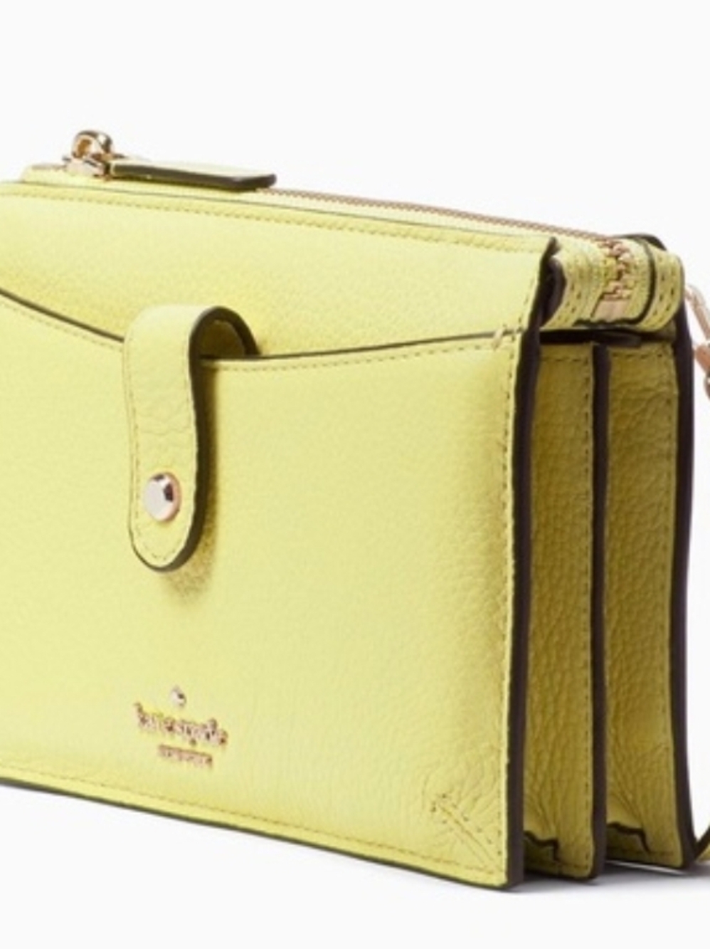 kate spade Lemon Yellow Leather Crossbody Wallet